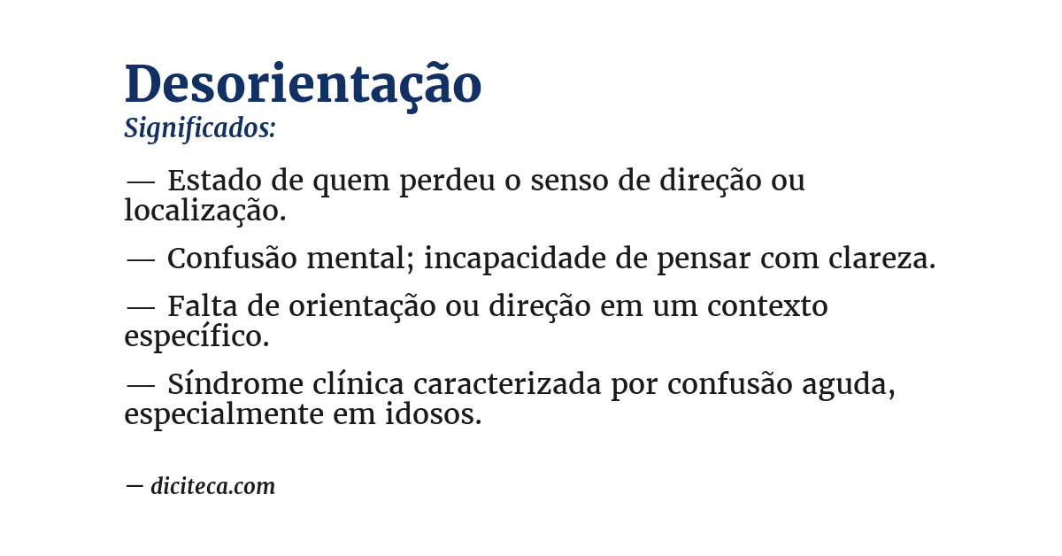 Significado de desorientação