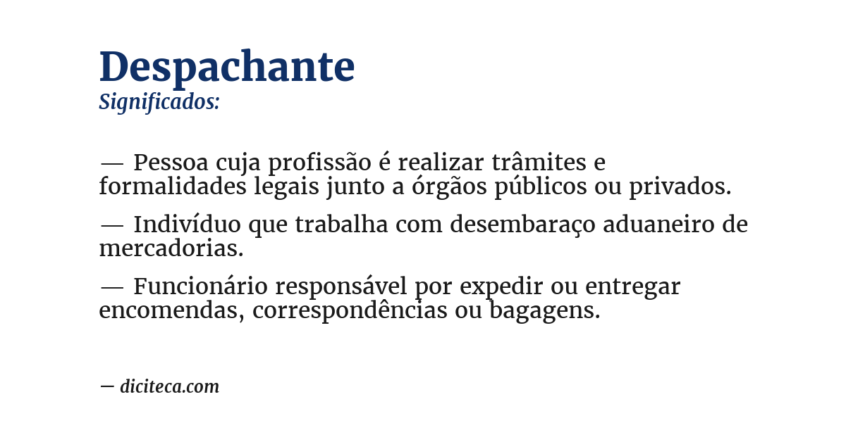 Significado de despachante