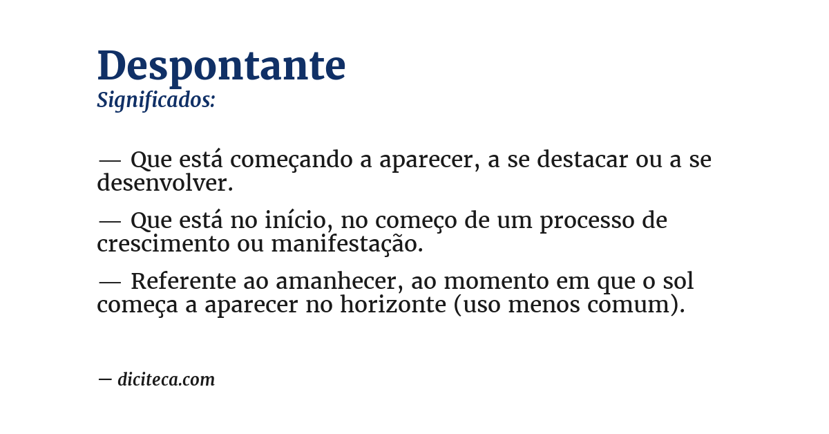 Significado de despontante
