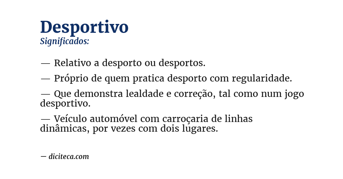 Significado de desportivo