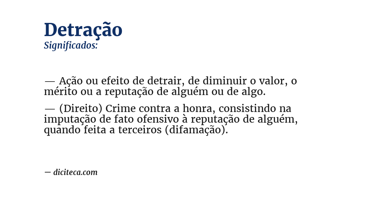 Significado de detração