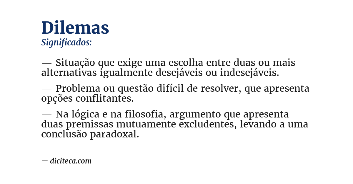 Significado de dilemas