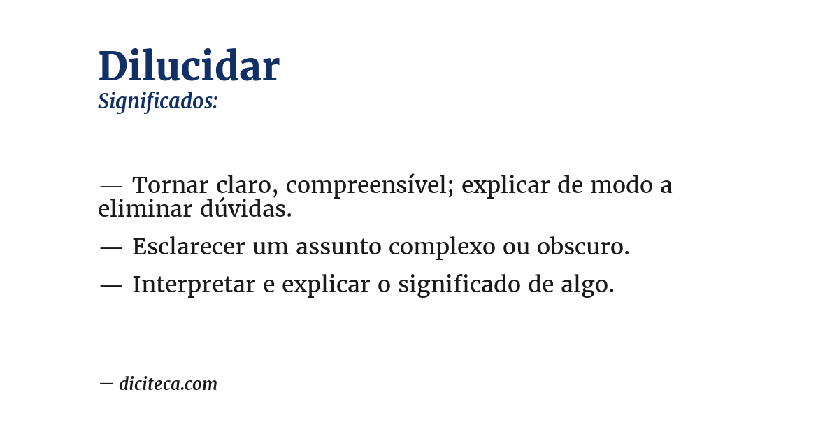 Significado de dilucidar