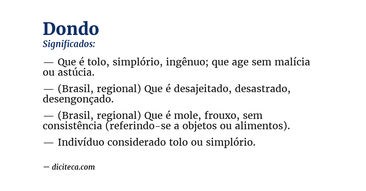 Significado de dondo