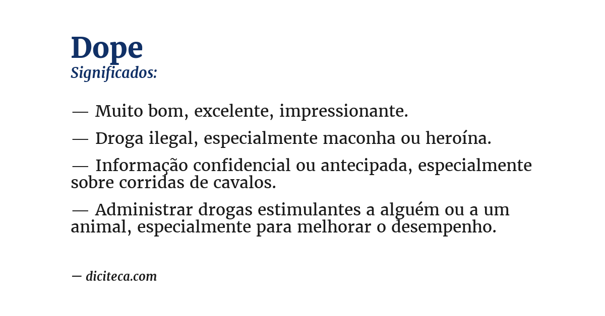 Significado de dope