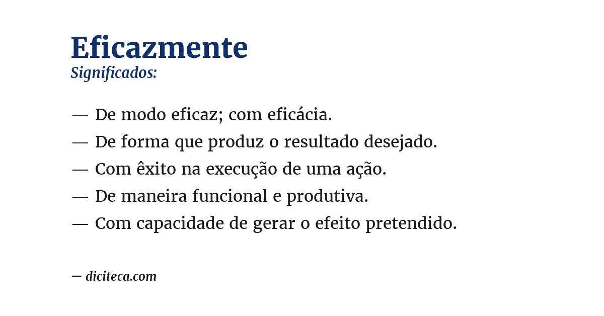 Significado de eficazmente