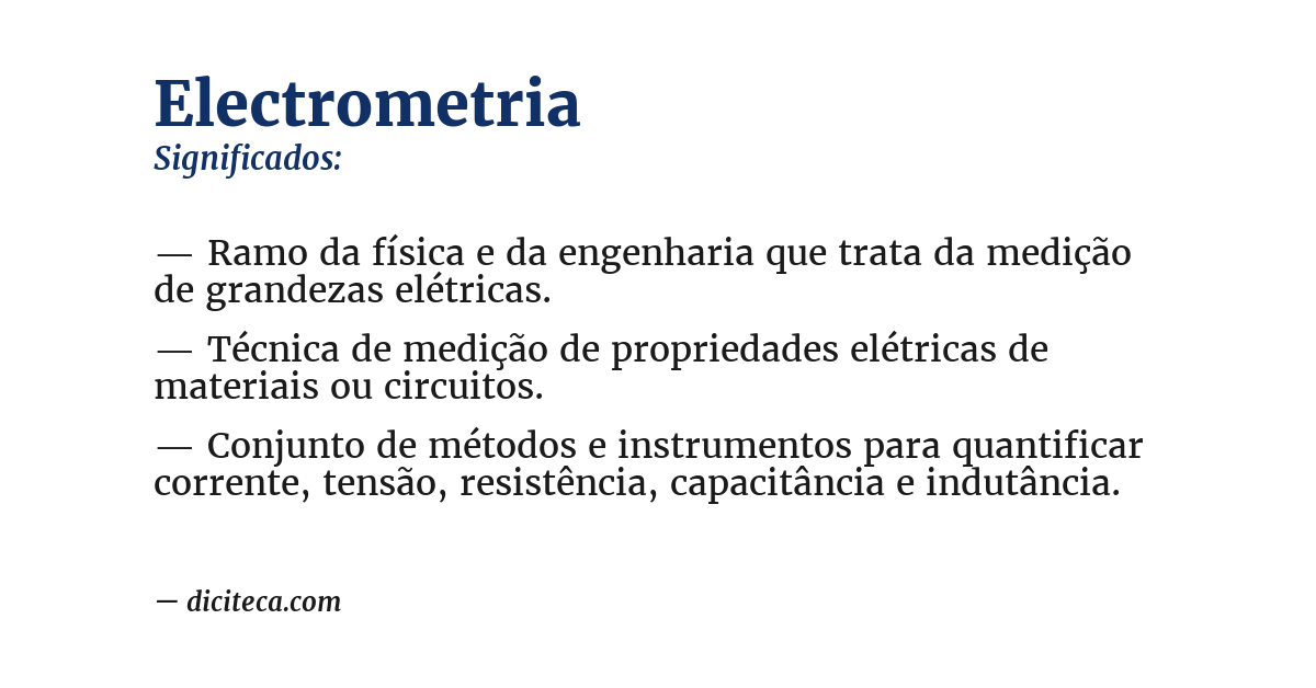 Significado de electrometria