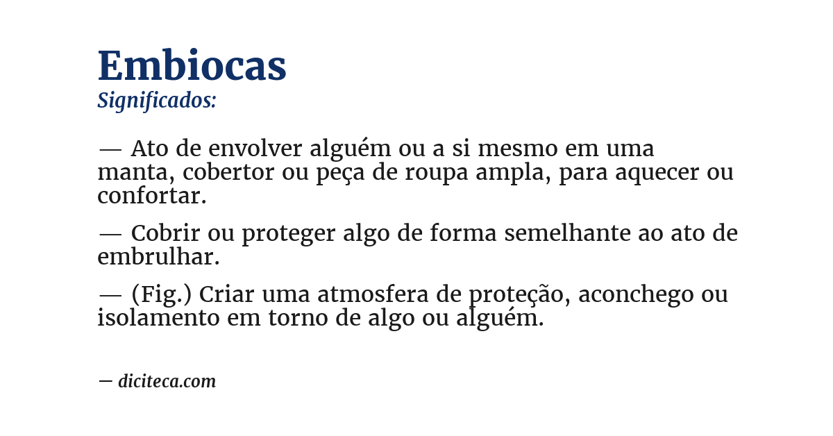 Significado de embiocas