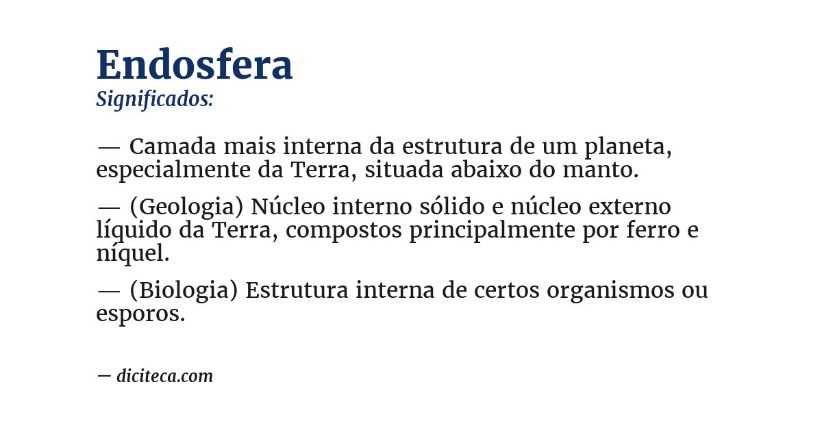 Significado de endosfera