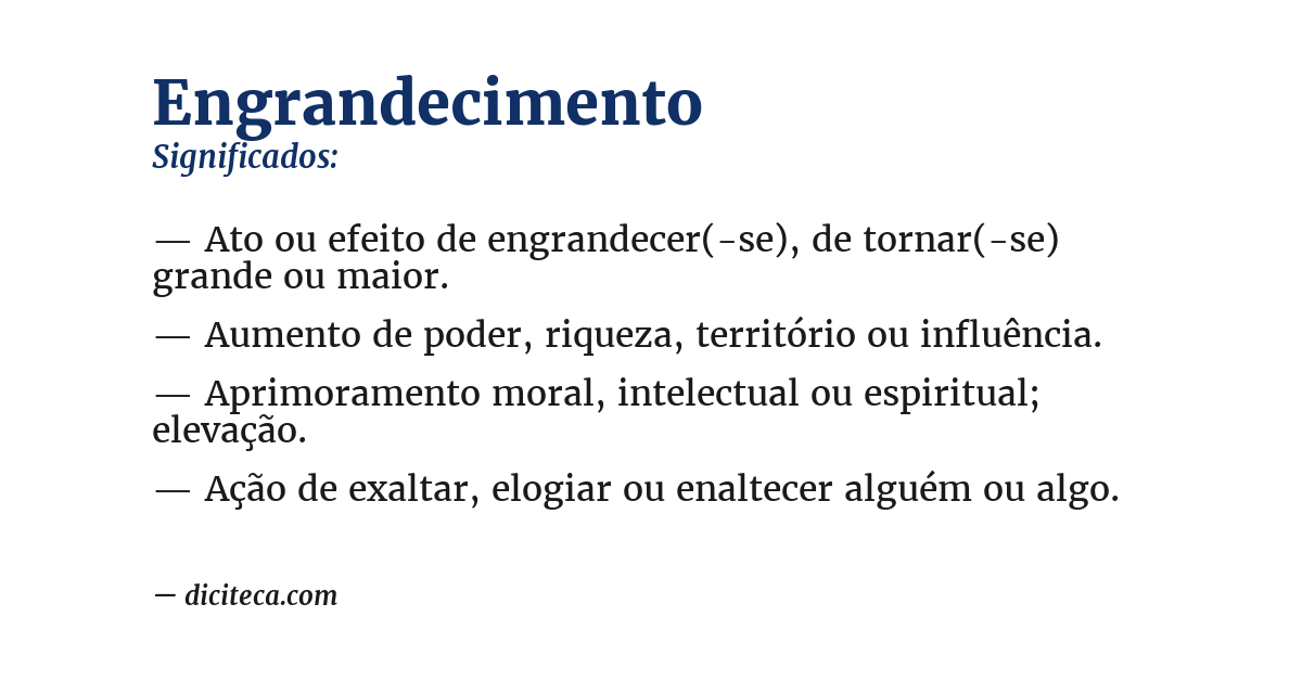 Significado de engrandecimento