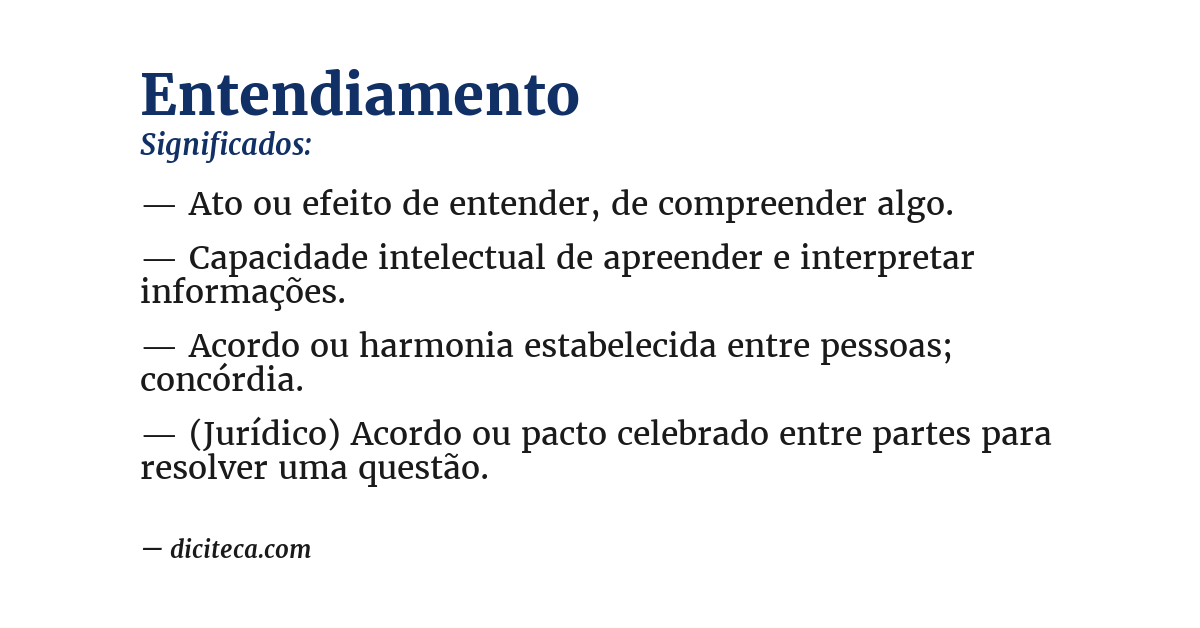 Significado de entendiamento