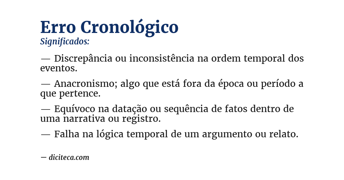 Significado de erro cronológico