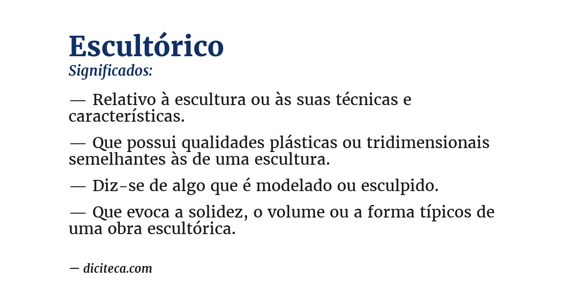 Significado de escultórico