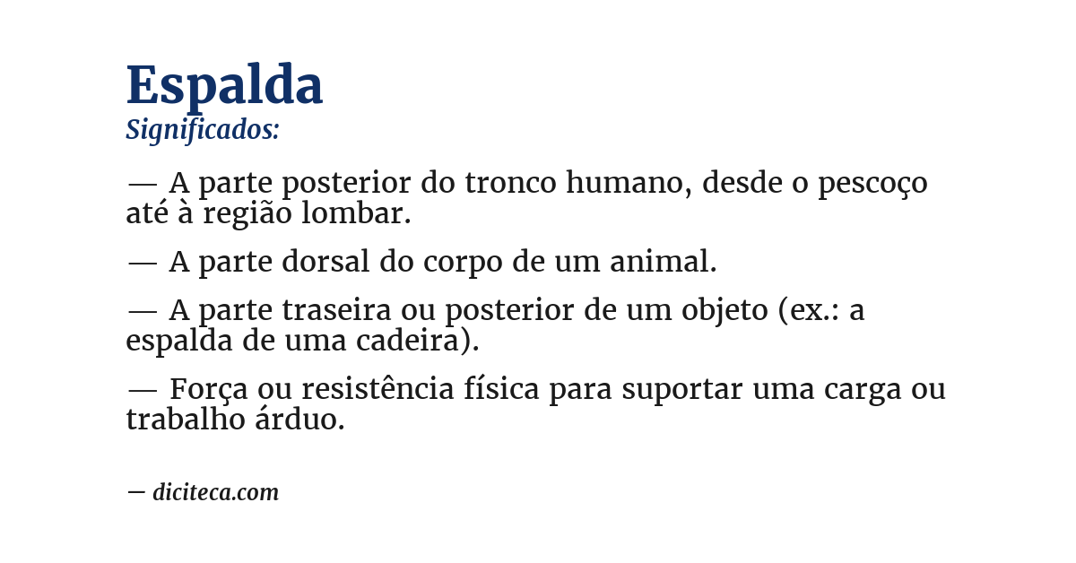 Significado de espalda