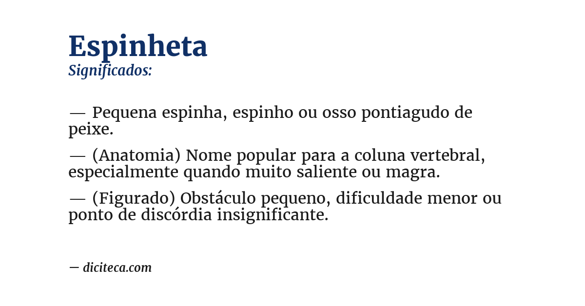 Significado de espinheta