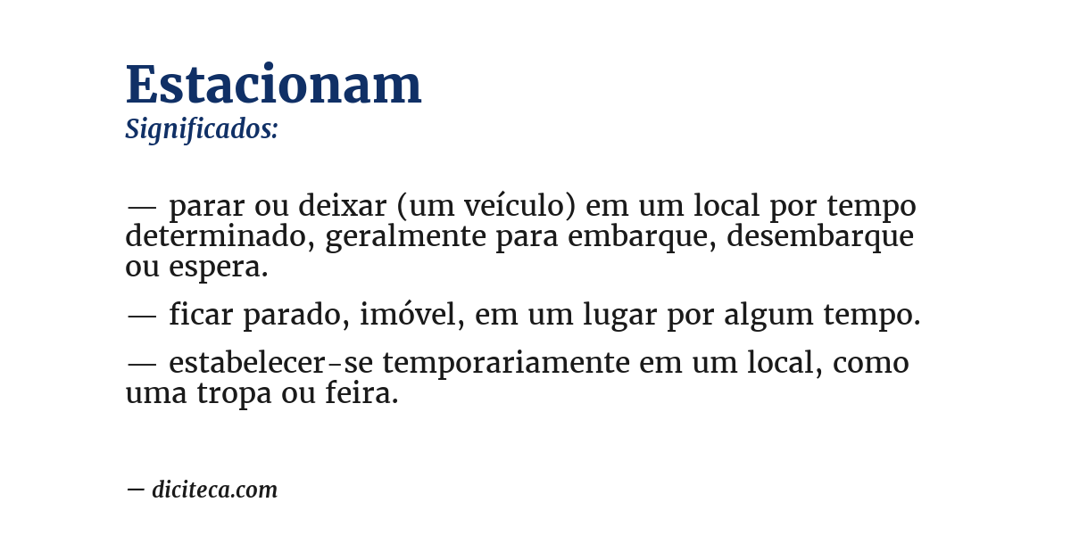 Significado de estacionam