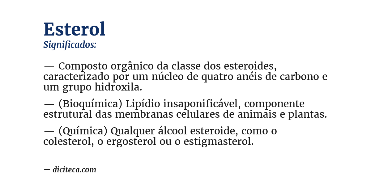 Significado de esterol