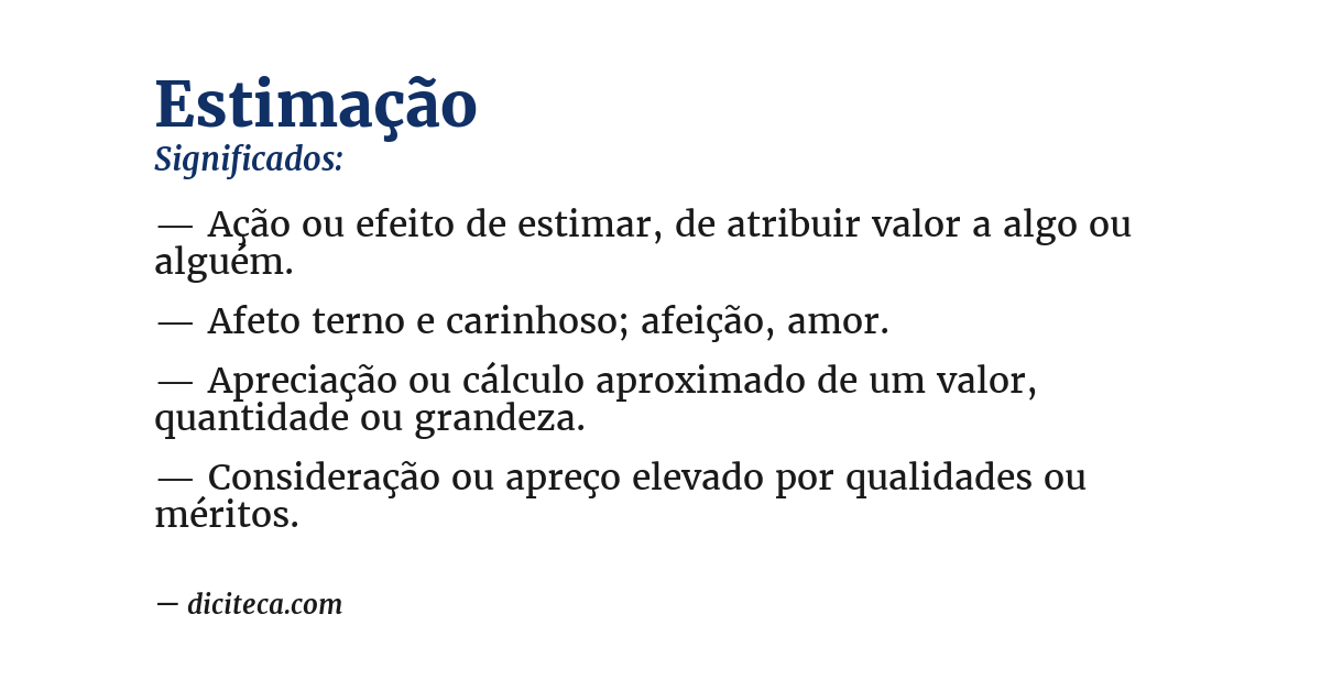 Significado de estimação