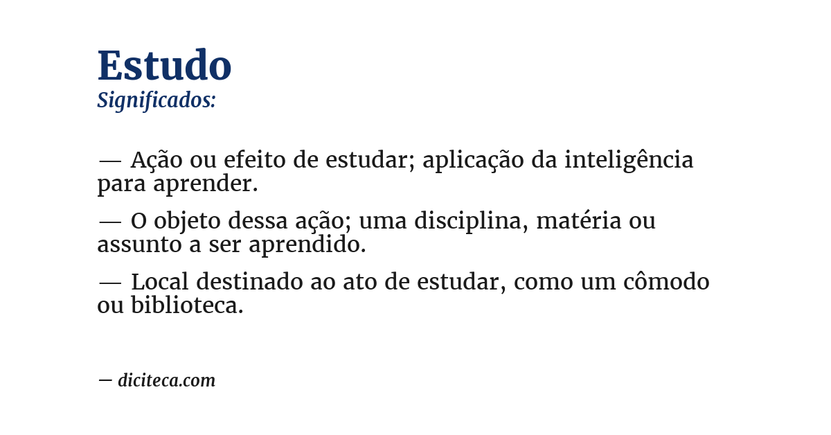 Significado de estudo