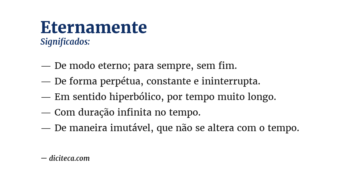 Significado de eternamente