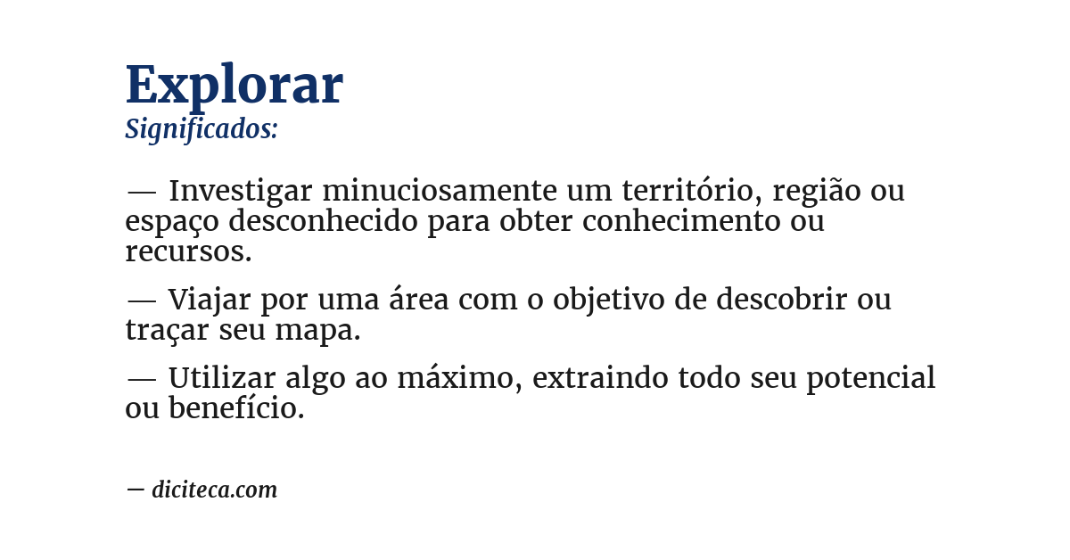 Significado de explorar
