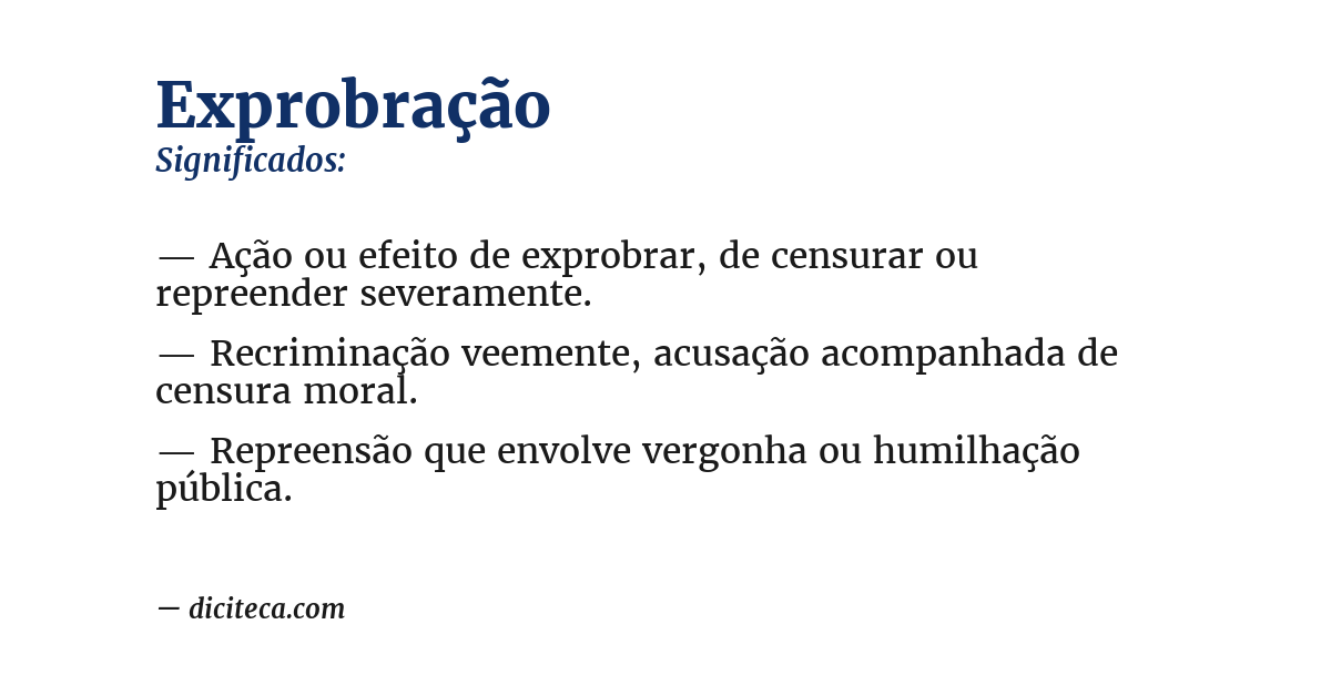 Significado de exprobração
