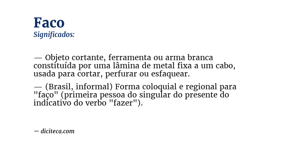 Significado de faco