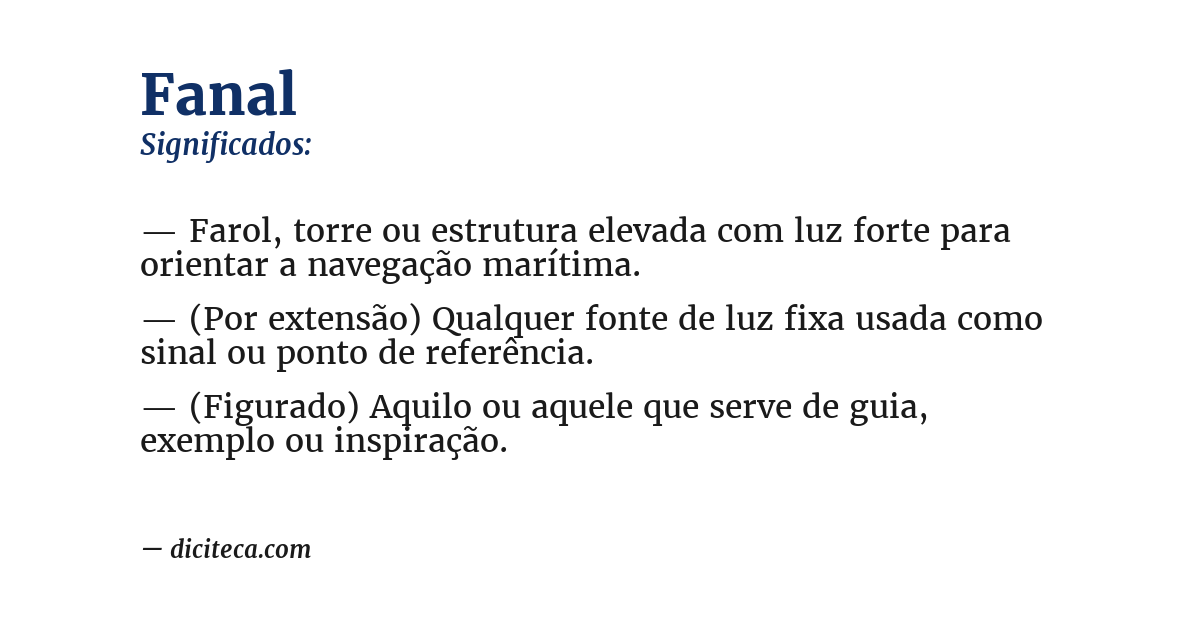 Significado de fanal