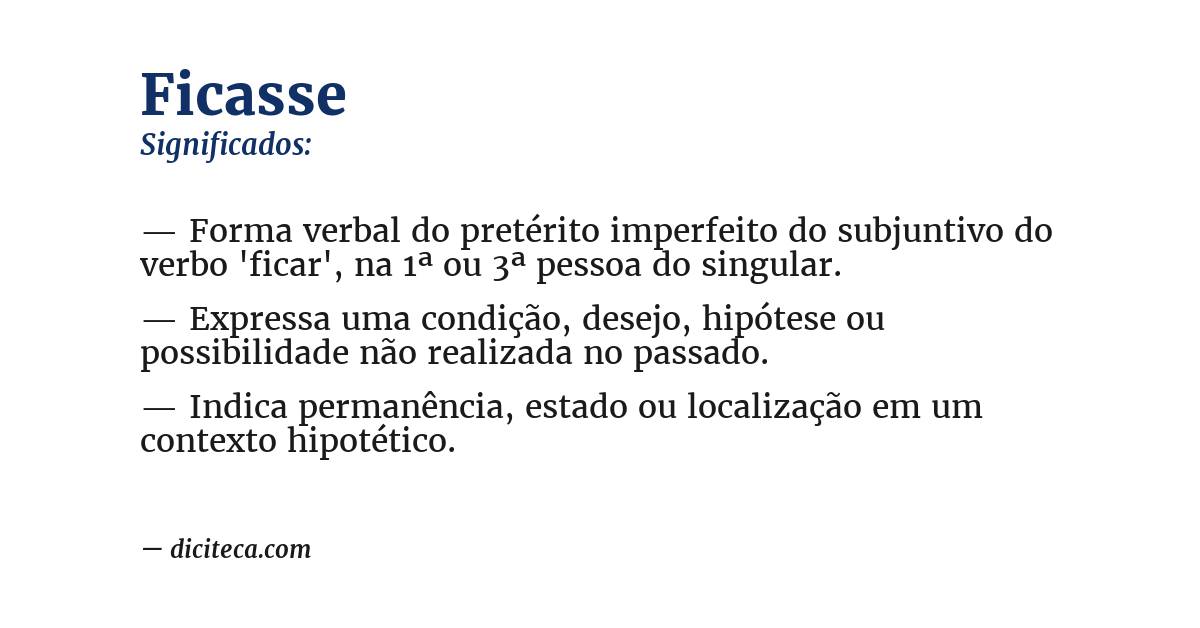 Significado de ficasse