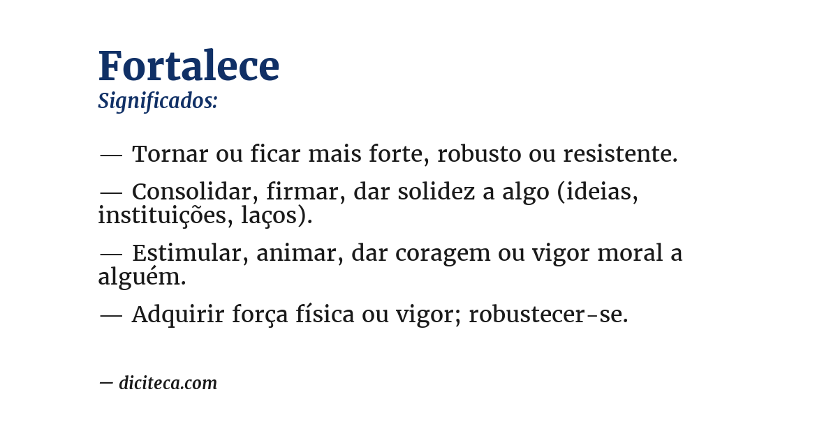 Significado de fortalece