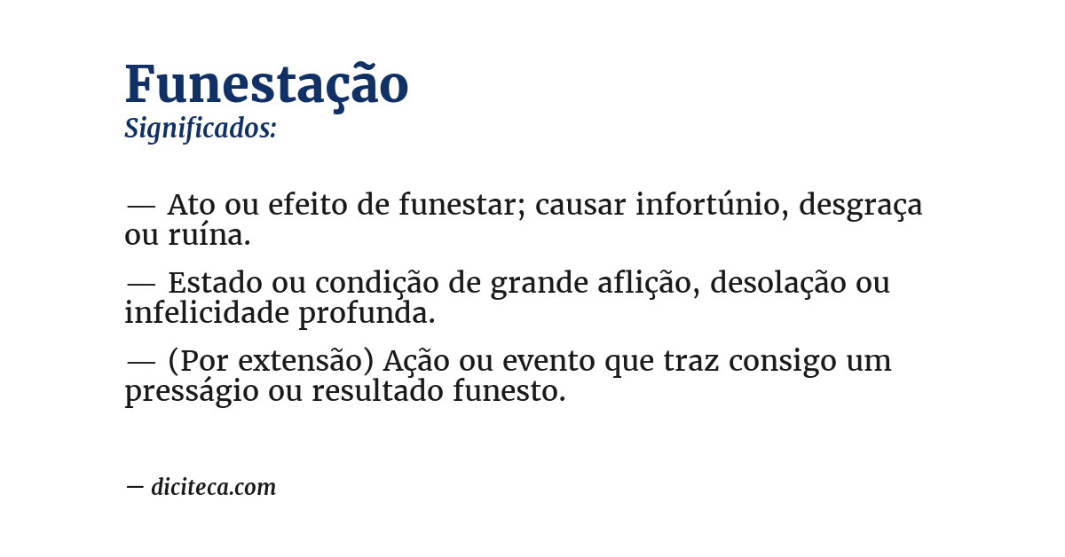 Significado de funestação