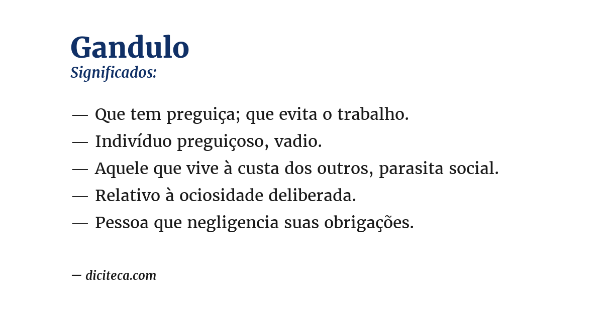 Significado de gandulo