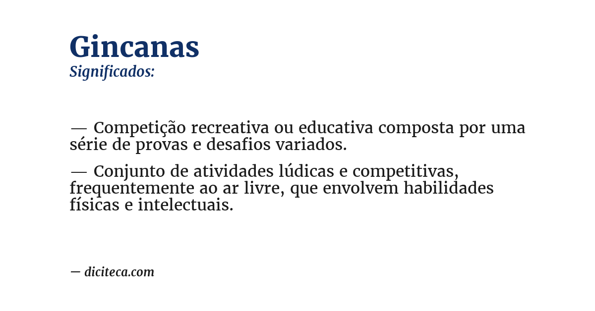 Significado de gincanas