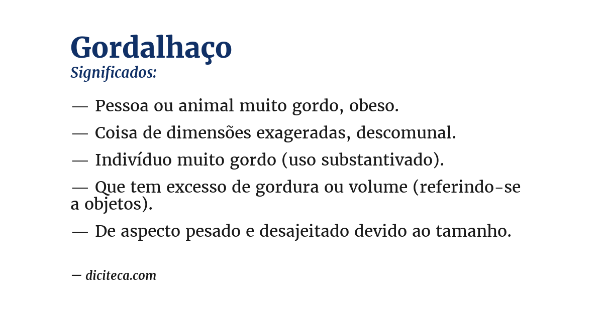 Significado de gordalhaço