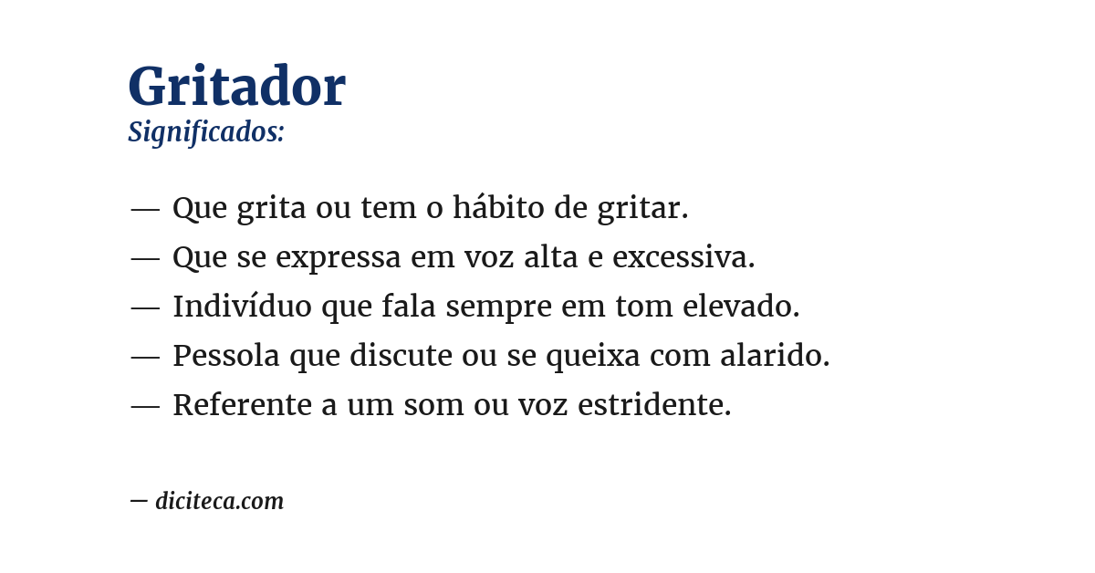 Significado de gritador