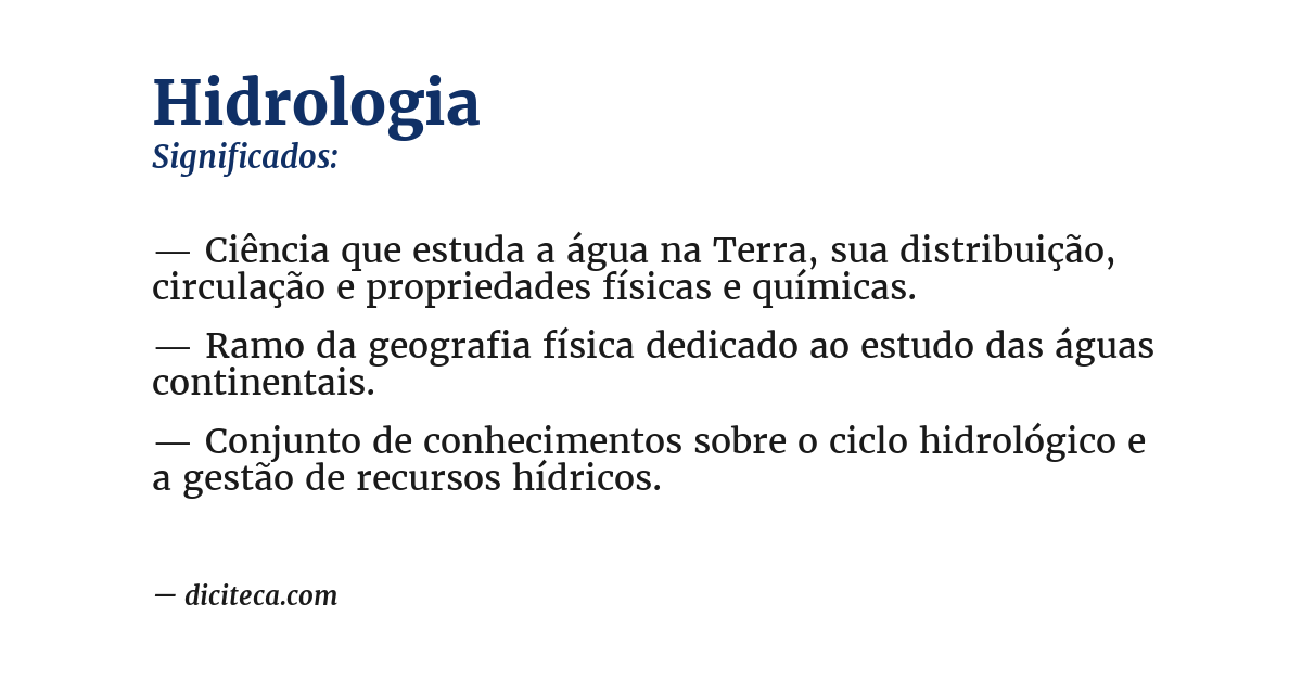 Significado de hidrologia