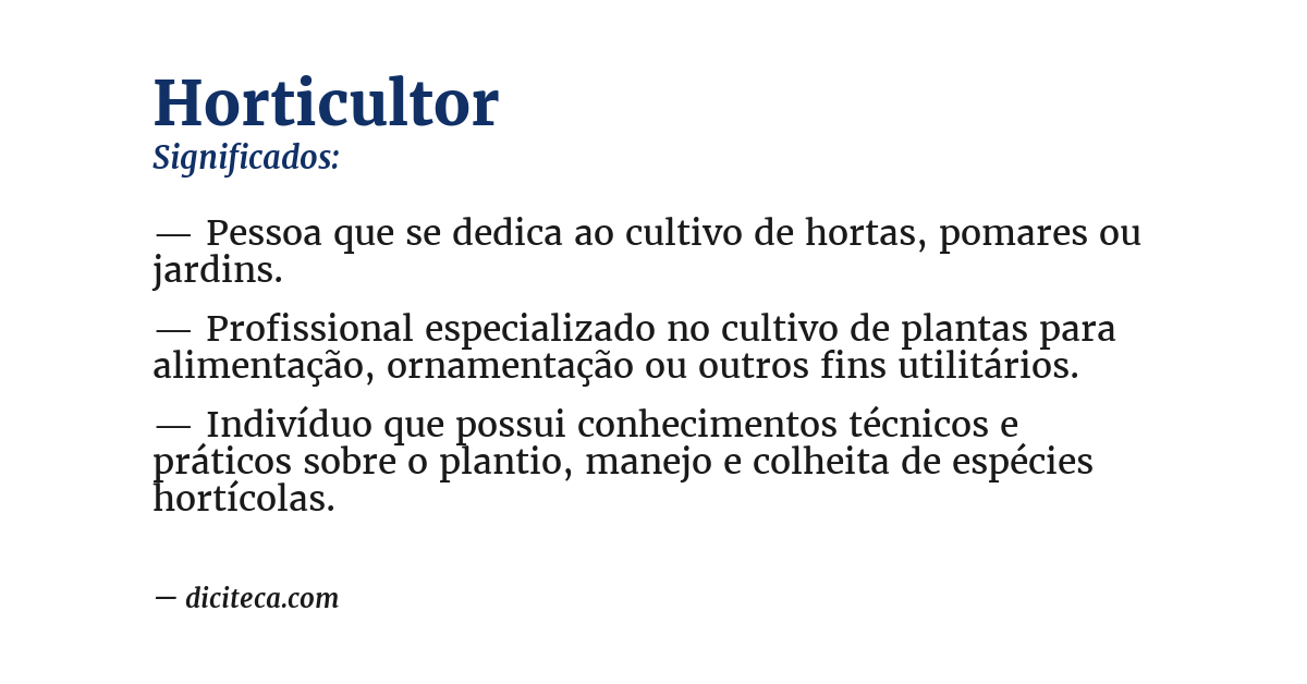 Significado de horticultor