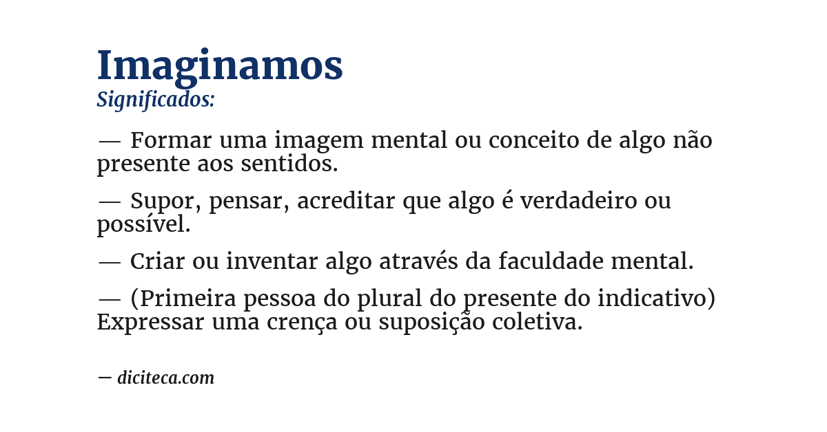 Significado de imaginamos