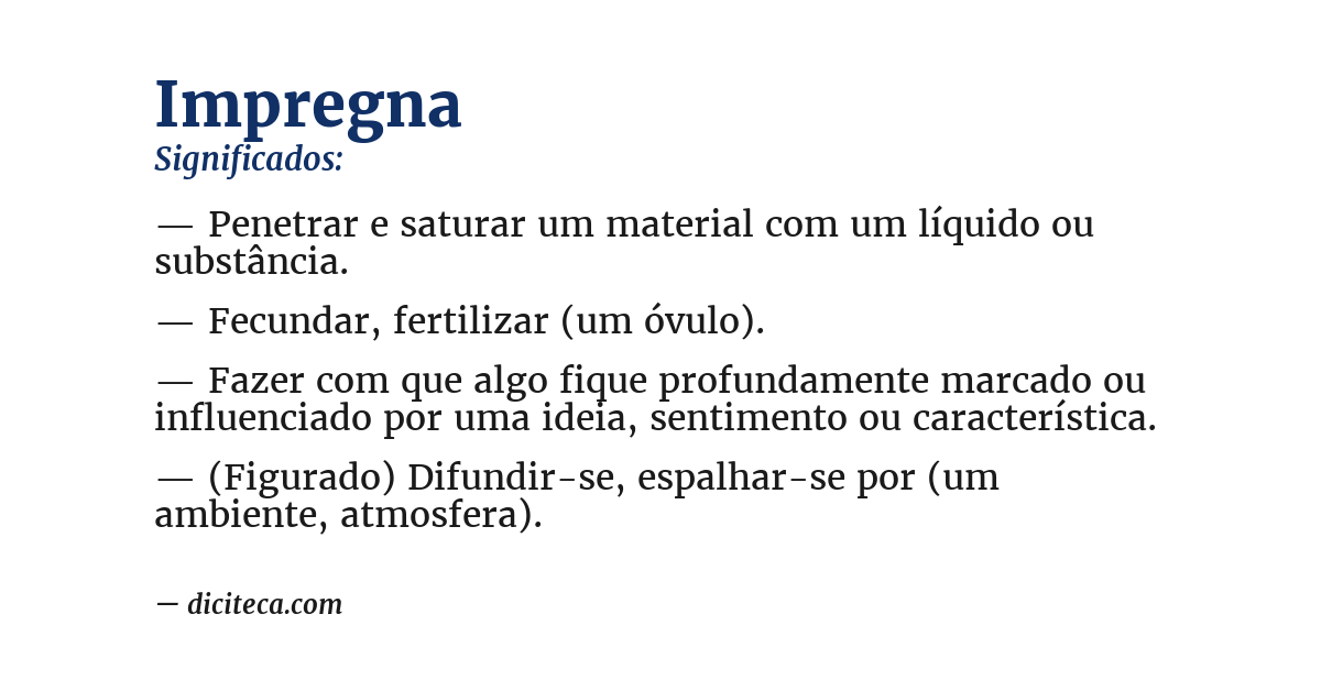 Significado de impregna