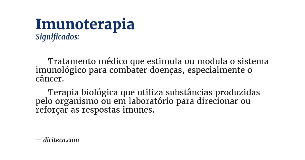 Significado de imunoterapia