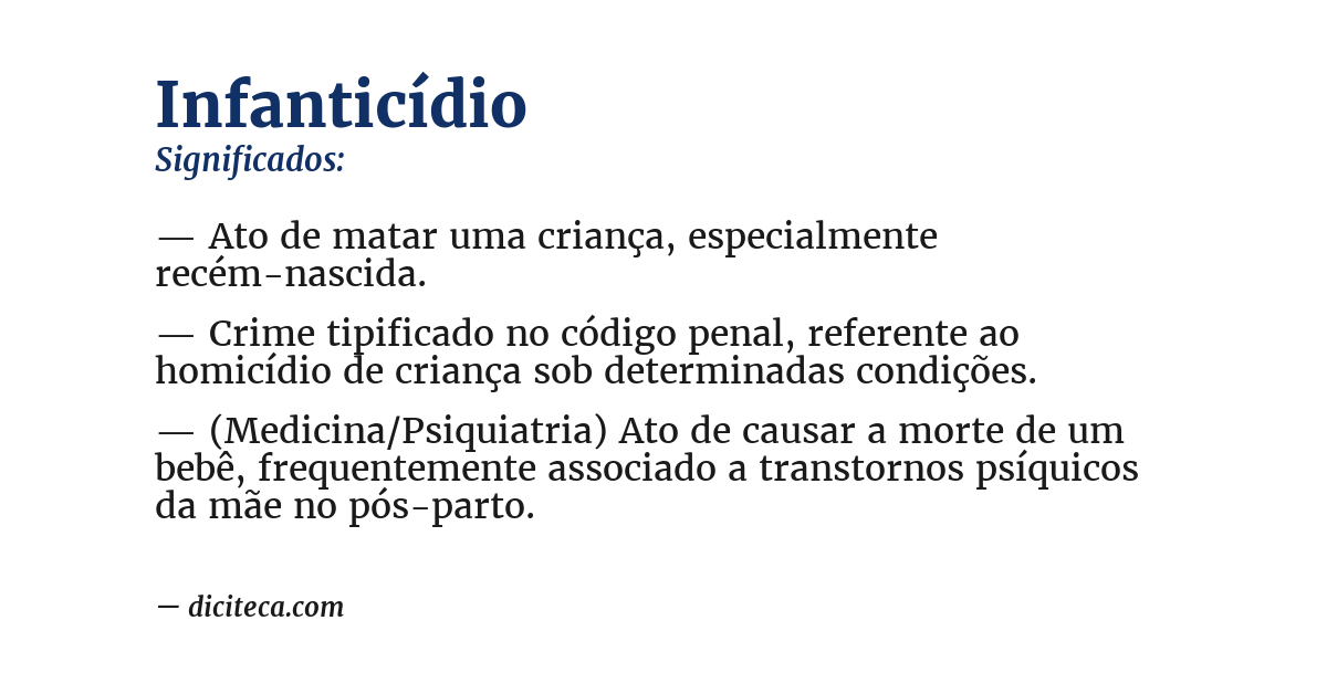 Significado de infanticídio