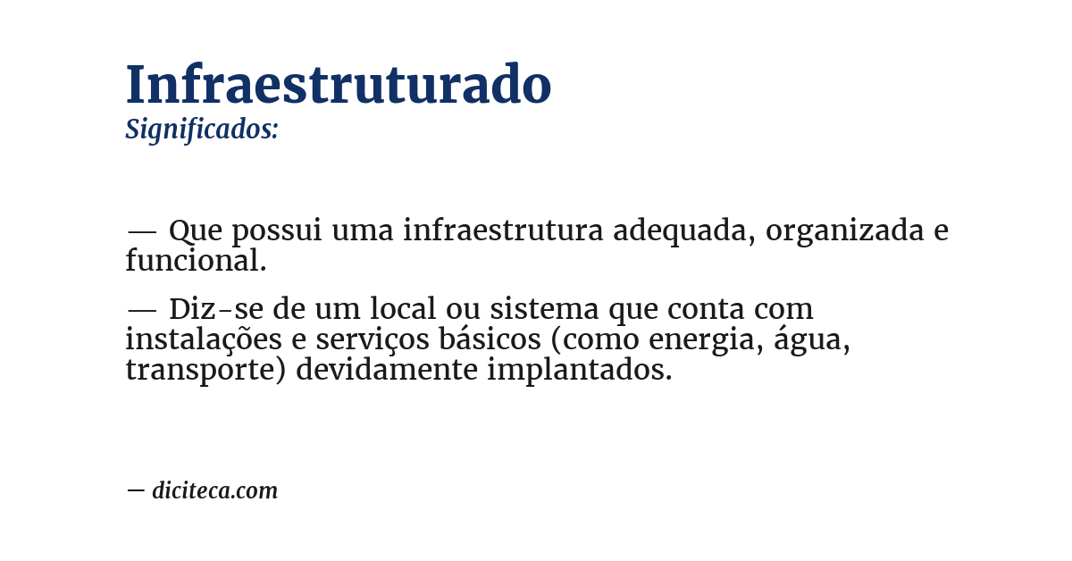 Significado de infraestruturado