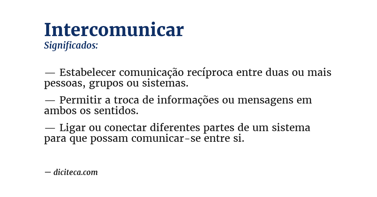 Significado de intercomunicar