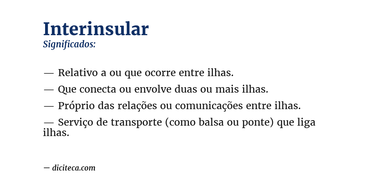 Significado de interinsular