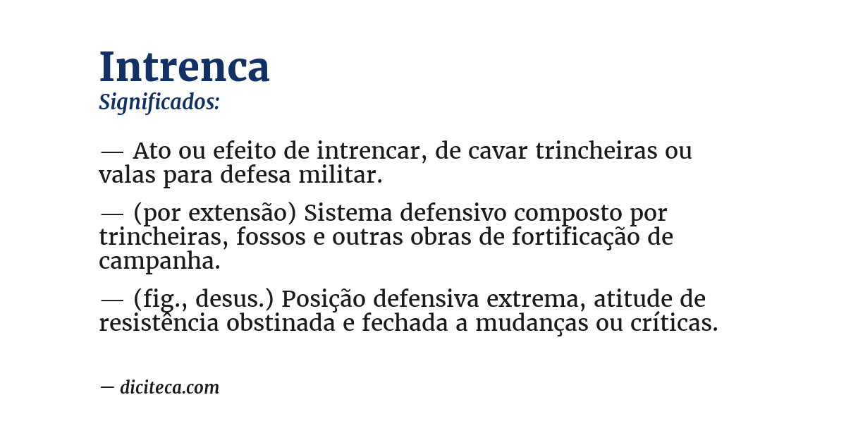 Significado de intrenca