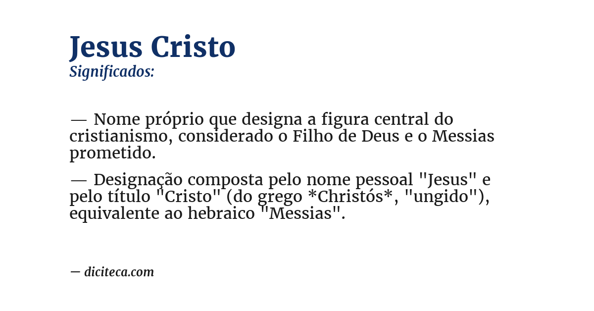 Significado de jesus cristo
