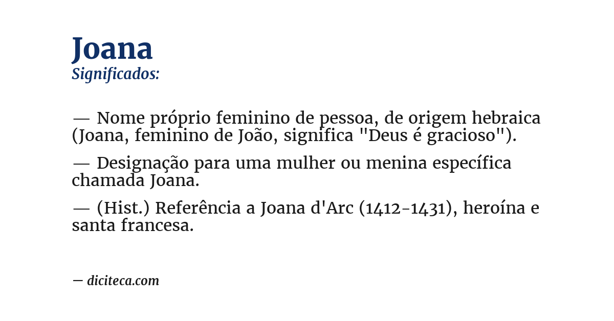 Significado de joana