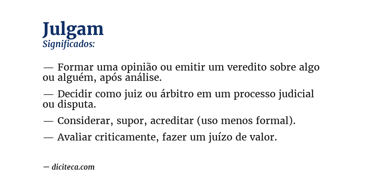 Significado de julgam