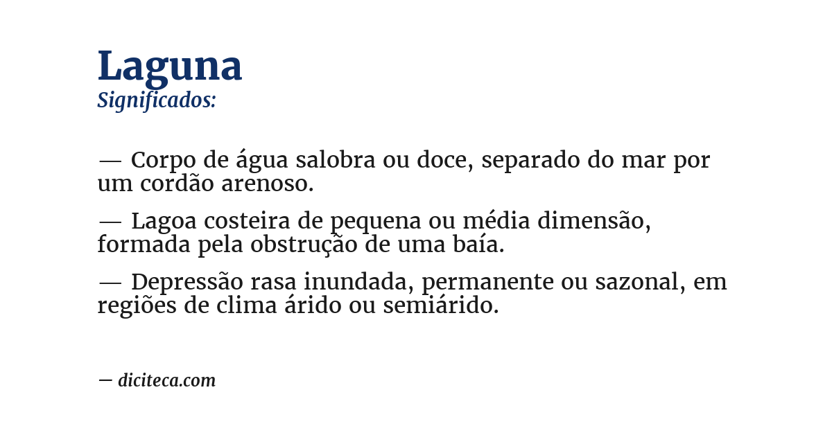 Significado de laguna