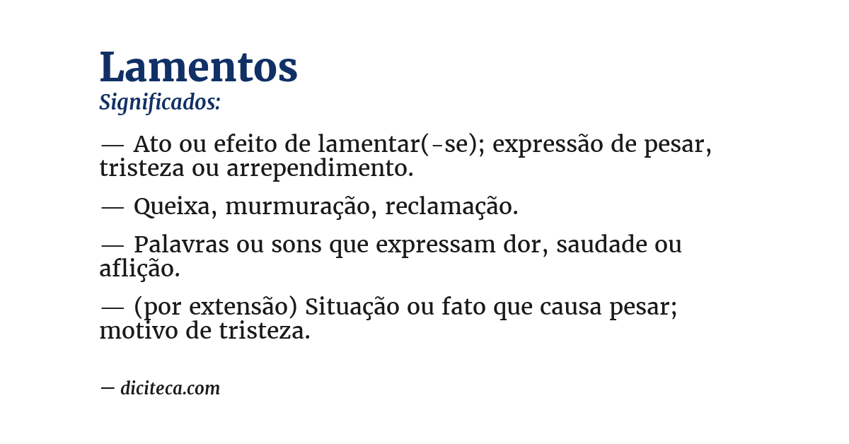 Significado de lamentos